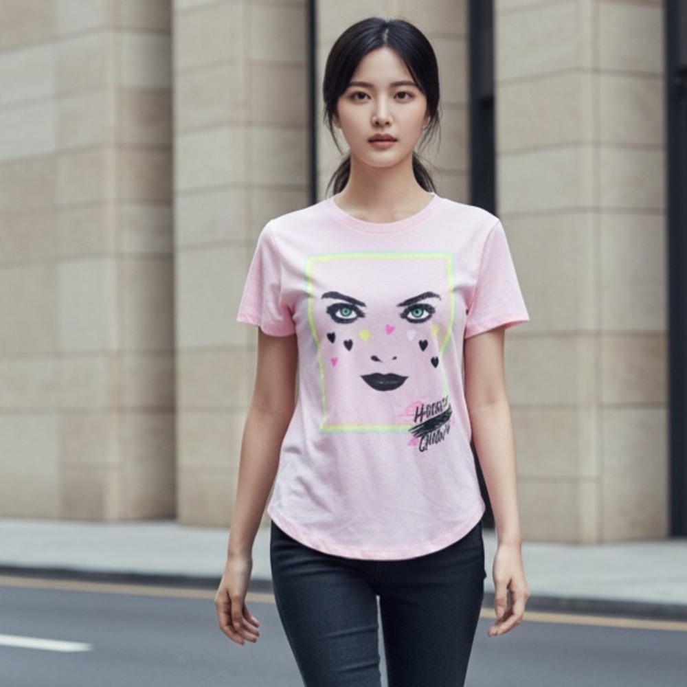 NWT Birds of Prey Women’s Pink Short Sleeve Graphic Tee Shirt Harley Quinn - S